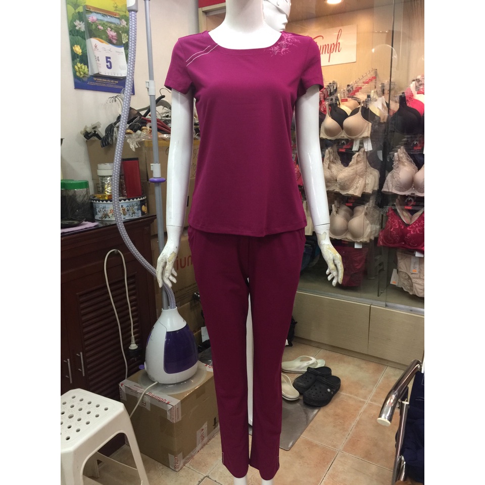 [CHĨNH HÃNG] Bộ đồ cotton áo cộc tay quần dài in hoa PALTAL đẹp, trang nhã - SET đồ mặc nhà đẹp, tặng mẹ | BigBuy360 - bigbuy360.vn