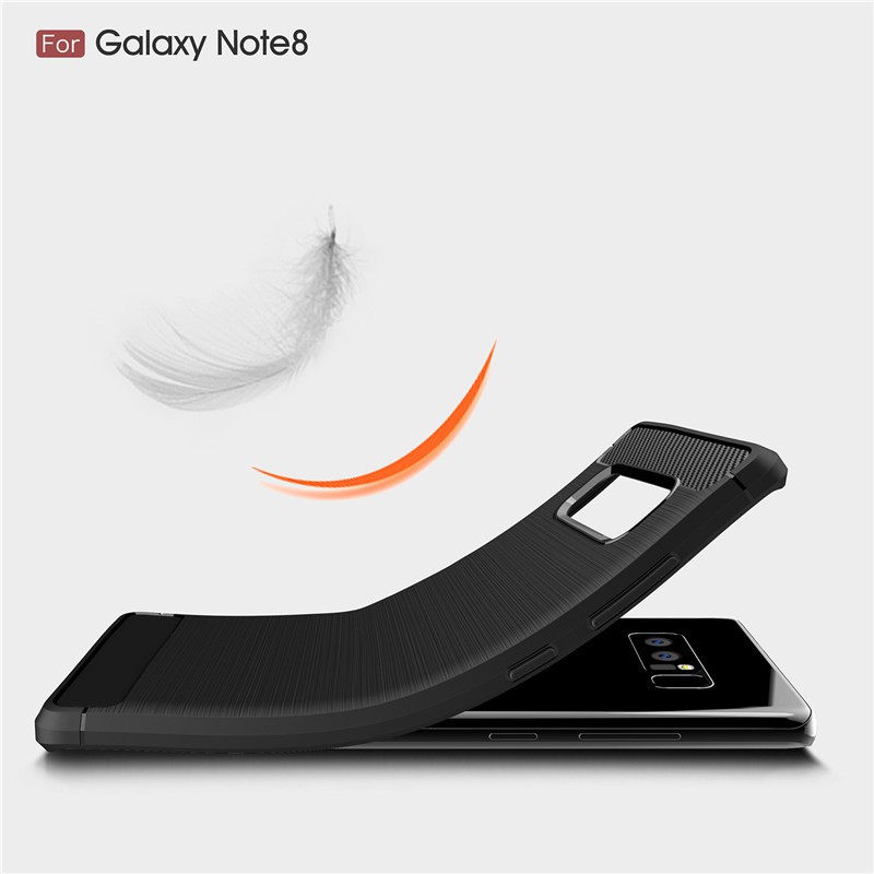 Topewon  Ốp điện thoại dẻo thiết kế sợi cacbon sang trọng dành cho Samsung Galaxy Note 8