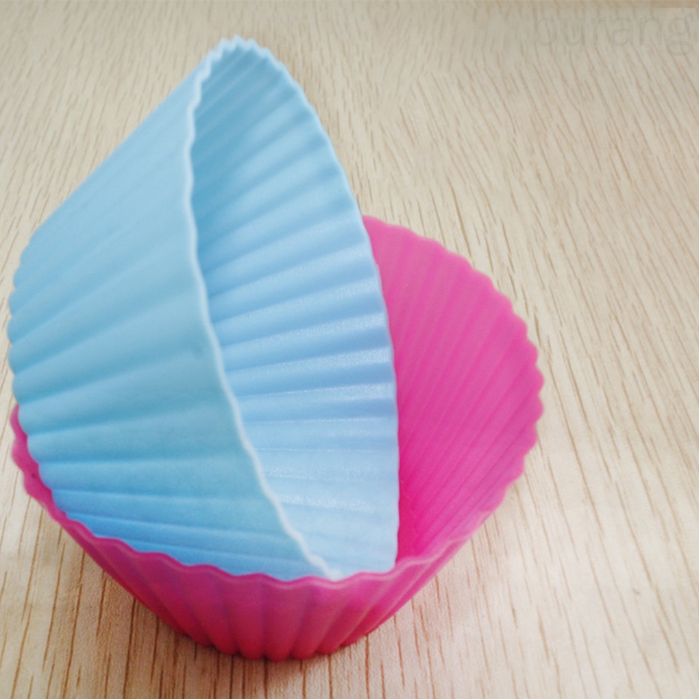 Set 8 cốc đựng bánh nướng nhỏ bằng silicon nhiều màu có thể tái sử dụng tiện lợi