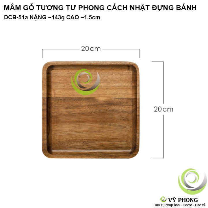 KHAY GỖ MÂM GỖ TƯƠNG TƯ TỰ NHIÊN DĨA GỖ PHONG CÁCH NHẬT BẢN ĐỰNG BÁNH TRÁI TRÁNG MIỆNG ĐẠO CỤ CHỤP ẢNH SẢN PHẨM DCB-51