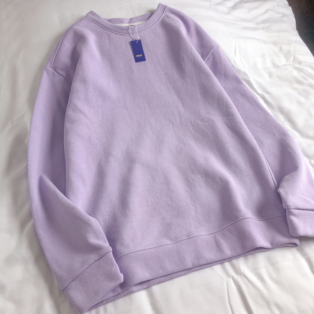 Áo Sweater nam nữ MEANSTORE nỉ da cá oversize Unisex form rộng Ulzzang Hàn Quốc chất mềm mịn - Tím | BigBuy360 - bigbuy360.vn