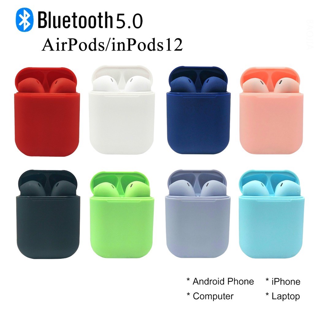 Bộ Tai Nghe Bluetooth Không Dây I22 & I12 Tws Macaro V5.0 3d Cho Android Iphone Pc I7S