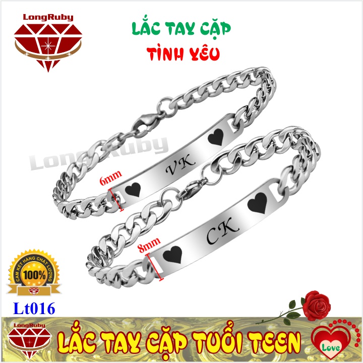 VÒNG TAY ĐÔI DỄ THƯƠNG KHÔNG ĐEN | LẮC CẶP INOX Chữ I LOVE CK, I LOVE VK