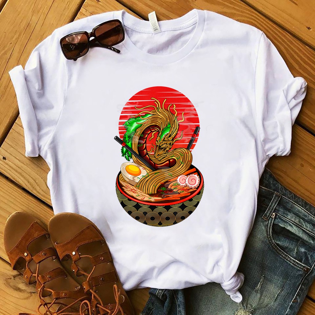 Áo phông unisex rồng - Áo thun in hình rồng ramen