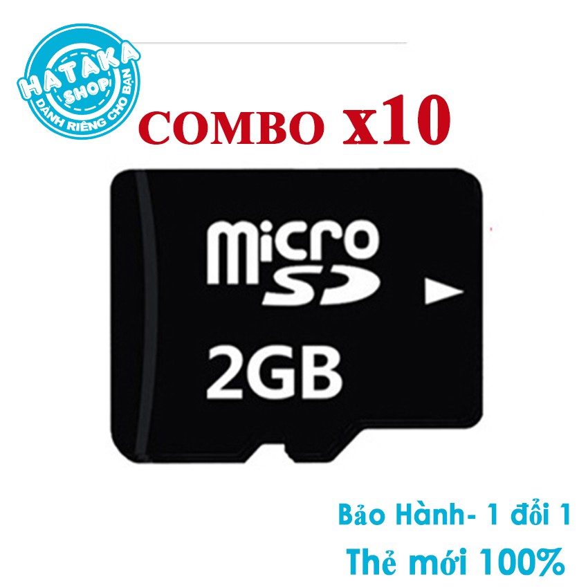 Combo 10 thẻ nhớ microSD 2GB giá sỉ có hộp đựng