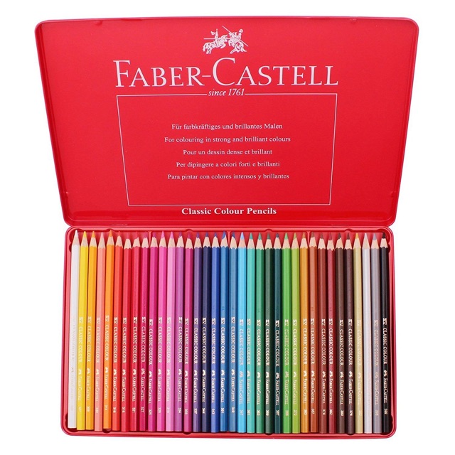 [DA ĐEN] Chì Màu Faber Castell Hộp Thiếc