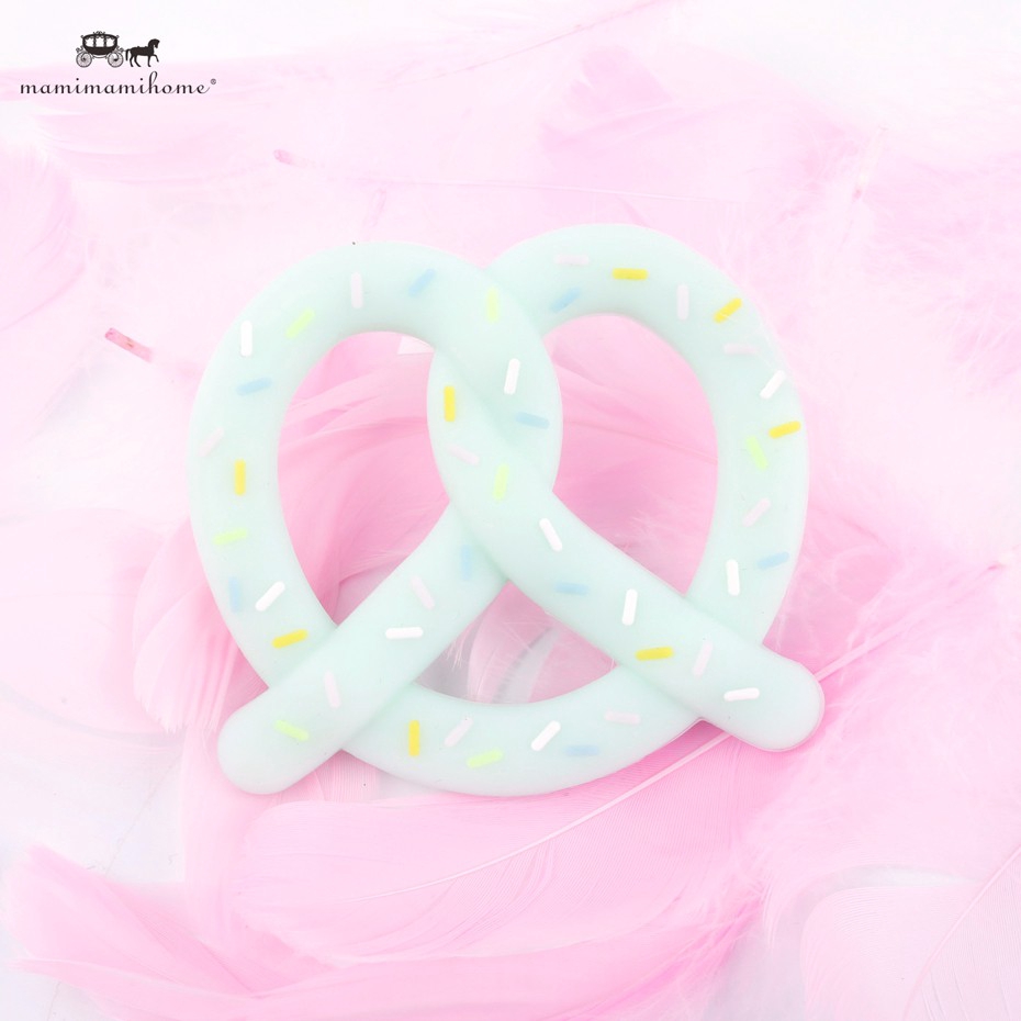 Đồ chơi gặm răng MAMIMAMIHOME bằng silicon tạo hình bánh quy xoắn không chứa BPA dành cho trẻ em