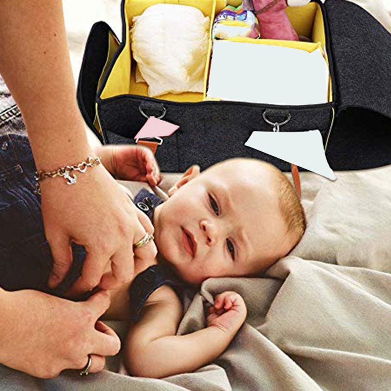 Giỏ đựng đồ dùng thiết yếu/ tã cho bé kích thước nhỏ gọn để trên xe hơi/ mang theo khi đi du lịch