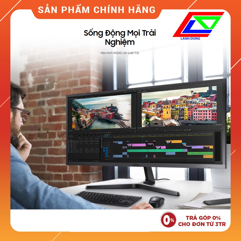 Màn hình Samsung LS34J550WQEXXV 34Inch 2K Ultra WQHD 75Hz -Hàng chính hãng