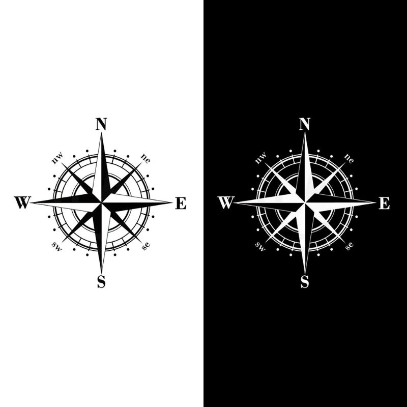 Đề Can Vinyl Cỡ Lớn 15cm Hình La Bàn Trang Trí Mui Xe Hơi