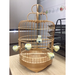 [HOT] Lồng khuyên lùn polung 3 cầu size 22cm chất liệu trúc cao cấp đủ phụ kiện birdcages