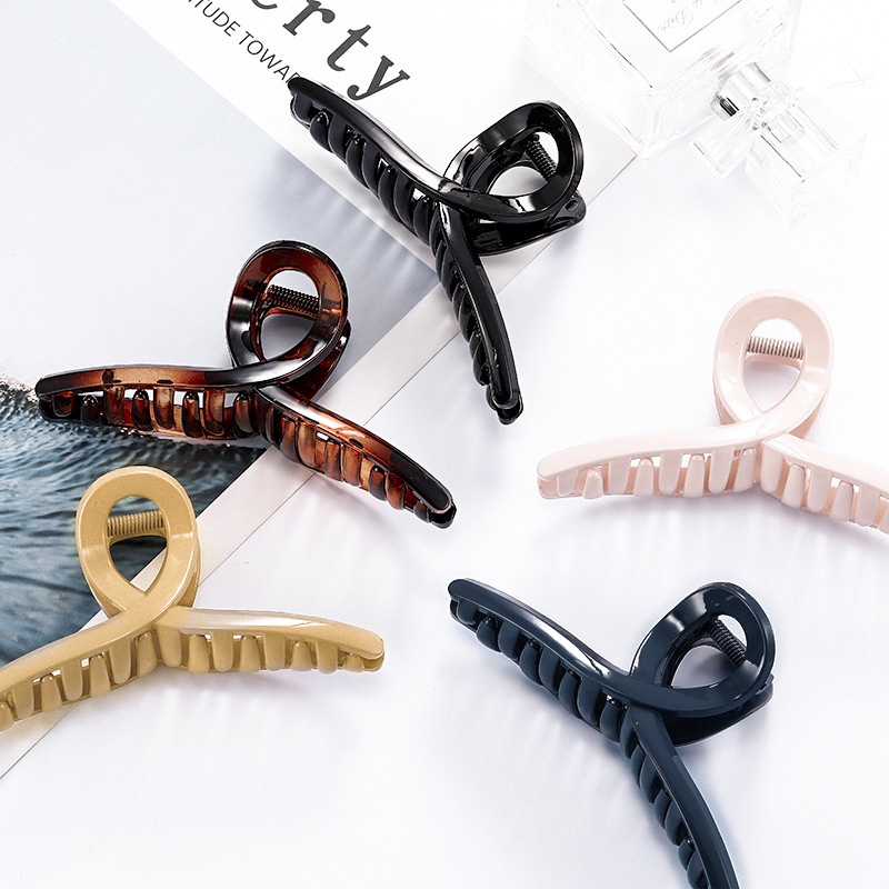 Haimeikang Kẹp tóc màu trơn phong cách retro sành điệu cho nữ