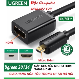 Cáp chuyển đổi micro HDMI to HDMI (âm) dài 20cm Ugreen 20134 - Hàng chính hãng