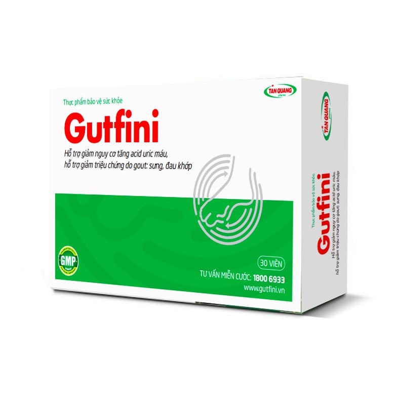 GUTFINI – Hỗ trợ giảm nguy cơ tăng acid uric máu, giảm triệu chứng do gout sưng, đau khớp