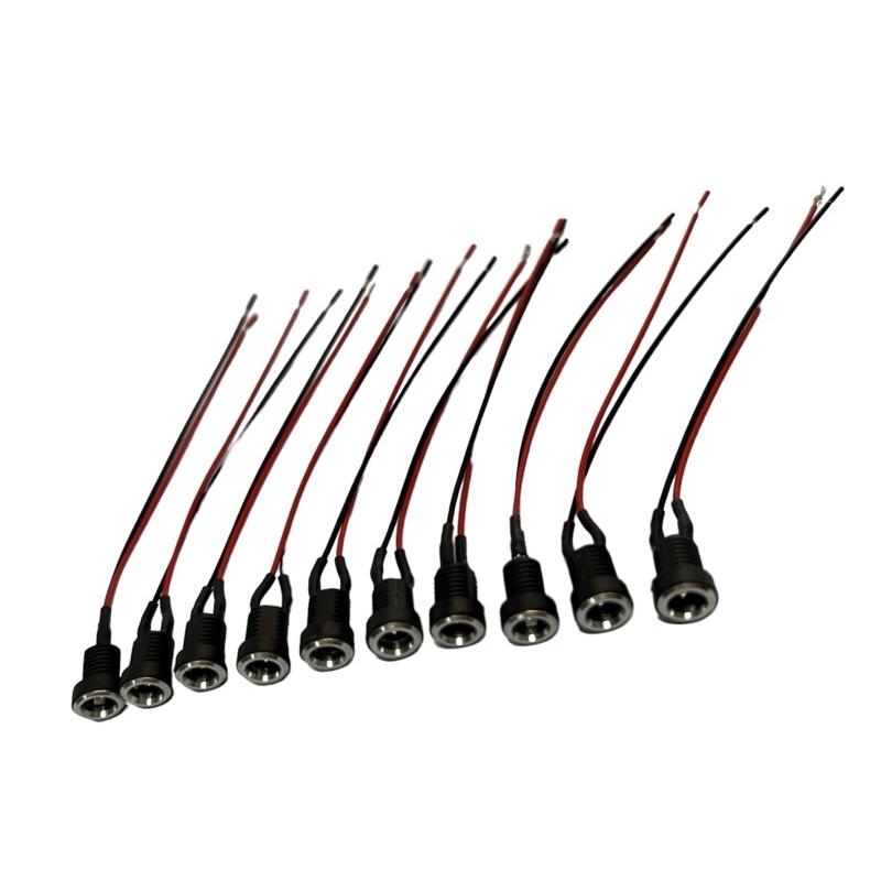 Jack cái DC 5521 đồng mạ niken hàn sẵn dây Awg thông dụng