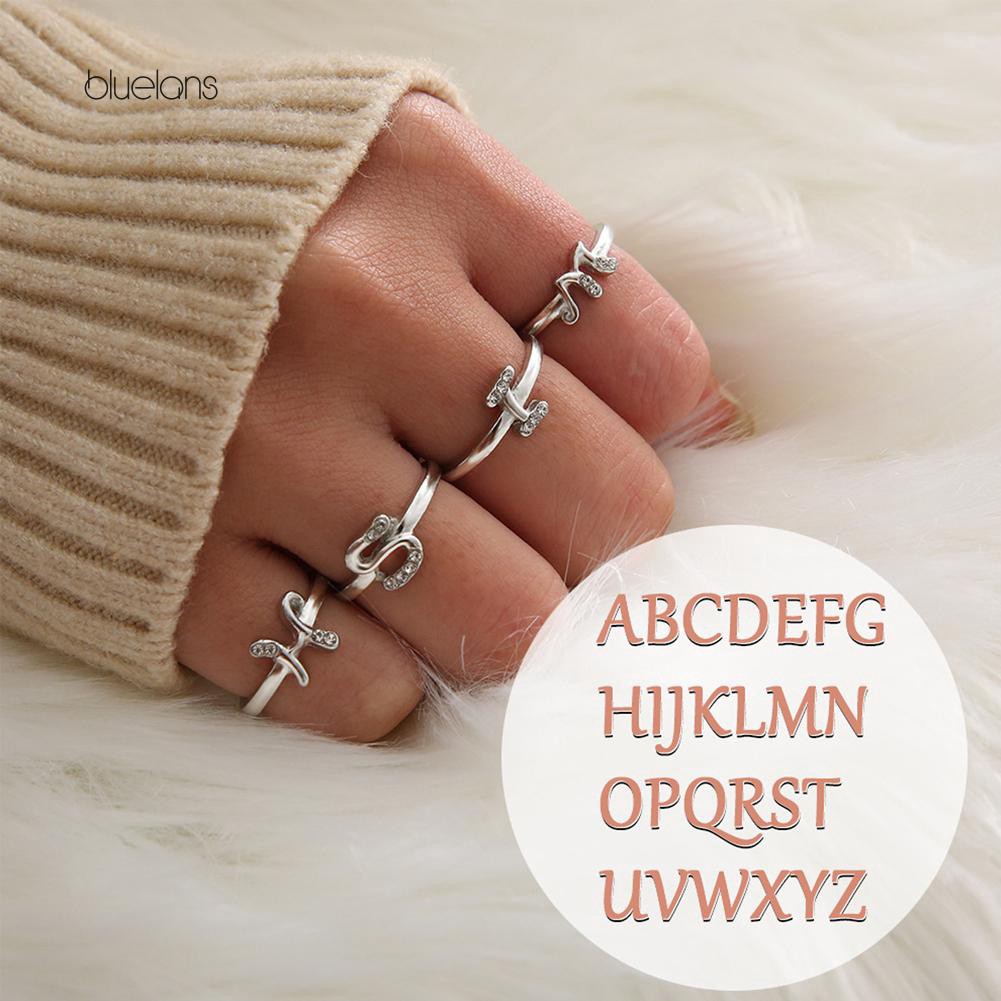 Đèn Bluelans Bluelans Bluelans Chất Lượng Cao❈Vòng Đeo Tay Kiểu Hàn Quốc Chất Lượng Cao❈Nhẫn Đeo Tay Kim Loại Kết Hợp 26 Chữ Cái Tiếng Anh Đơn Giản Thời Trang