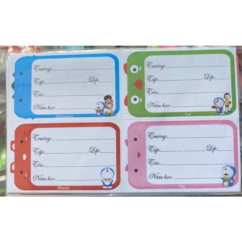 Nhãn vở,nhãn tên 1 xấp 5 tờ