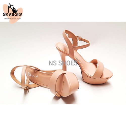 Giày cao gót đế đúp quai ngang da mềm cá tinh 13cm - NS2101