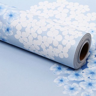 1 mét decal giấy dán tường hoa cẩm tú cầu xanh - khổ rộng 45cm có keo sẵn