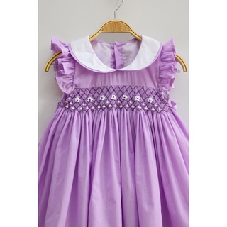 ĐẦM SMOCK CỔ SEN TÍM