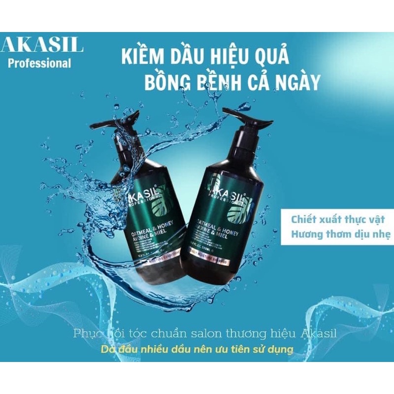Dầu Gội AKASIL Tái Sinh Siêu Mượt Hương Nước Hoa ngăn gàu ngăn rụng tóc hàng hiệu chính hãng cặp 500ml - 1000ml
