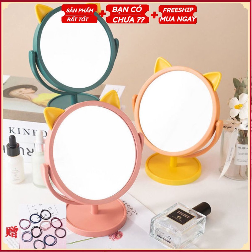 PVN32309 Gương tai mèo mini để bàn cực xinh T2