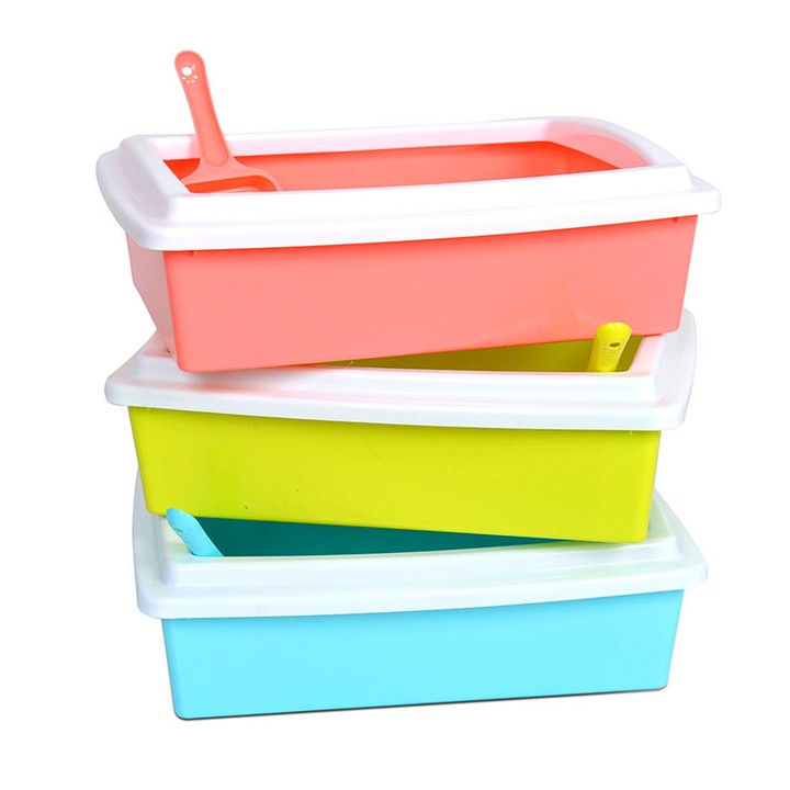 Khay vệ sinh cho mèo hình chữ nhật Kún Miu chất liệu nhựa PP cao cấp - Kích cỡ 40*31*12cm