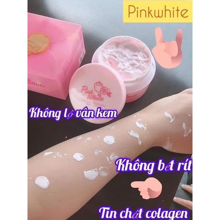 Kem Trắng Da Body Pink White Collagen 150g Cung Cấp Collagen Giúp Tái Tạo Da Trắng Mịn, Sáng Hồng