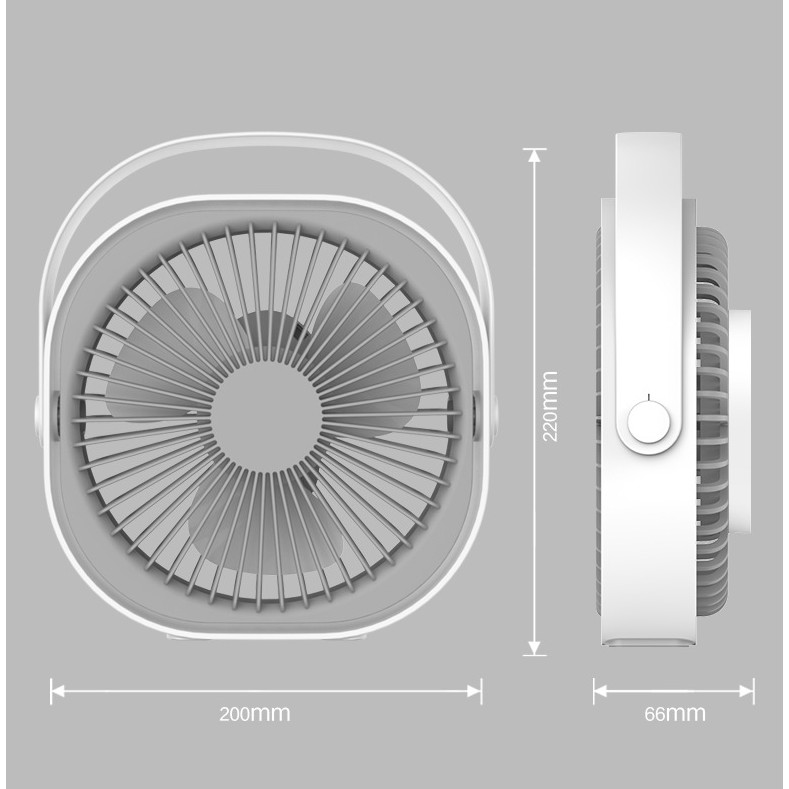 Quạt Tích Điện Để Bàn Cỡ Lớn - Quạt xách tay tích điện sạc pin usb thiết kế sang trọng siêu tiện dụng