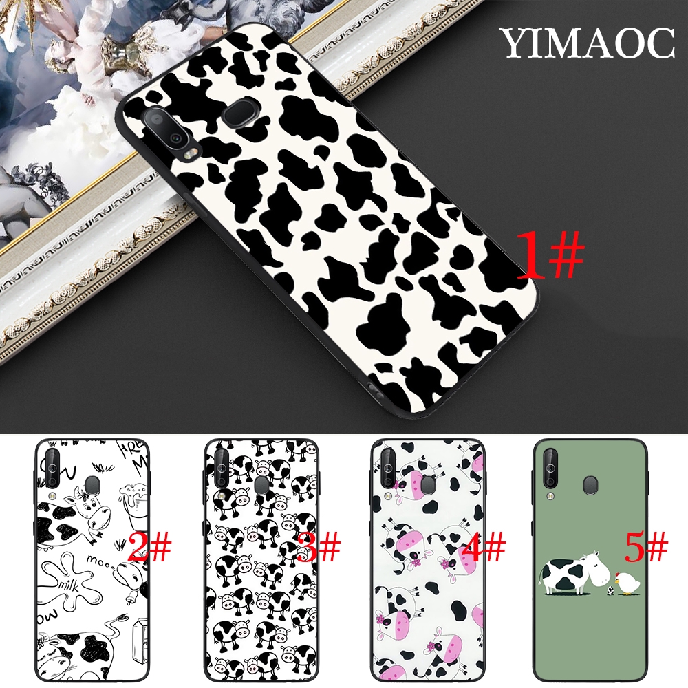 Ốp lưng hình con bò màu đen trắng cho Samsung Note 8 9 10 Plus A10S A20S A30S A40S A50S A70S