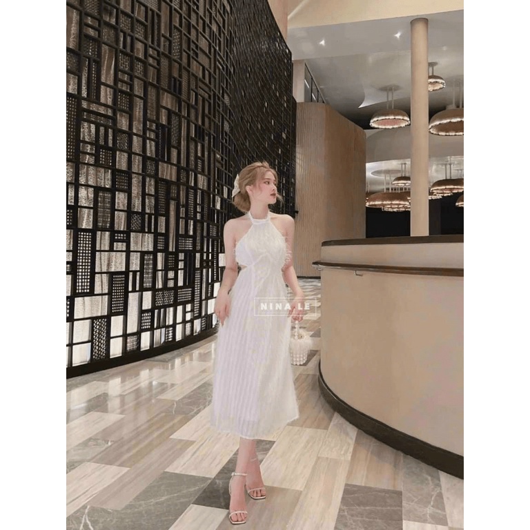 Đầm Nữ Cổ Yếm Dáng Dài Chất Xô Lông Đẹp Mặc Chuẩn Dáng Xinh NEW UNISEX