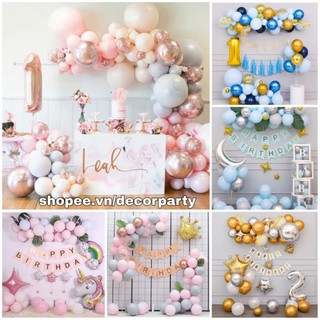 (Tặng Quà) COMBO Set Trang Trí Sinh Nhật Cho Bé Trai Bé Gái nhiều mẫu đơn giản dễ làm