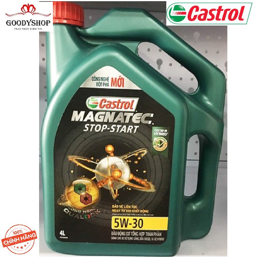 Dầu nhớt công nghệ tổng hợp cao cấp dành cho xe ô tô Castrol magnatec stop-start 5w30 Can 4 lít