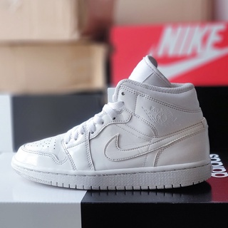 Giày Air Jordan 1 Mid Triple White, size 38, real 2hand