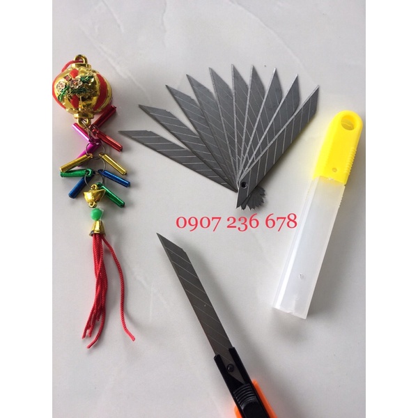 Hộp 10 lưỡi dao rọc giấy 30 độ, lưỡi dao rọc giấy mini