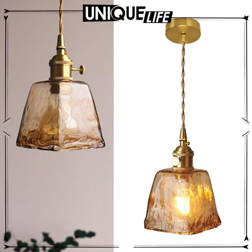 Đèn treo thủy tinh trang trí phong cách vintage cho phòng khách phòng ngủ