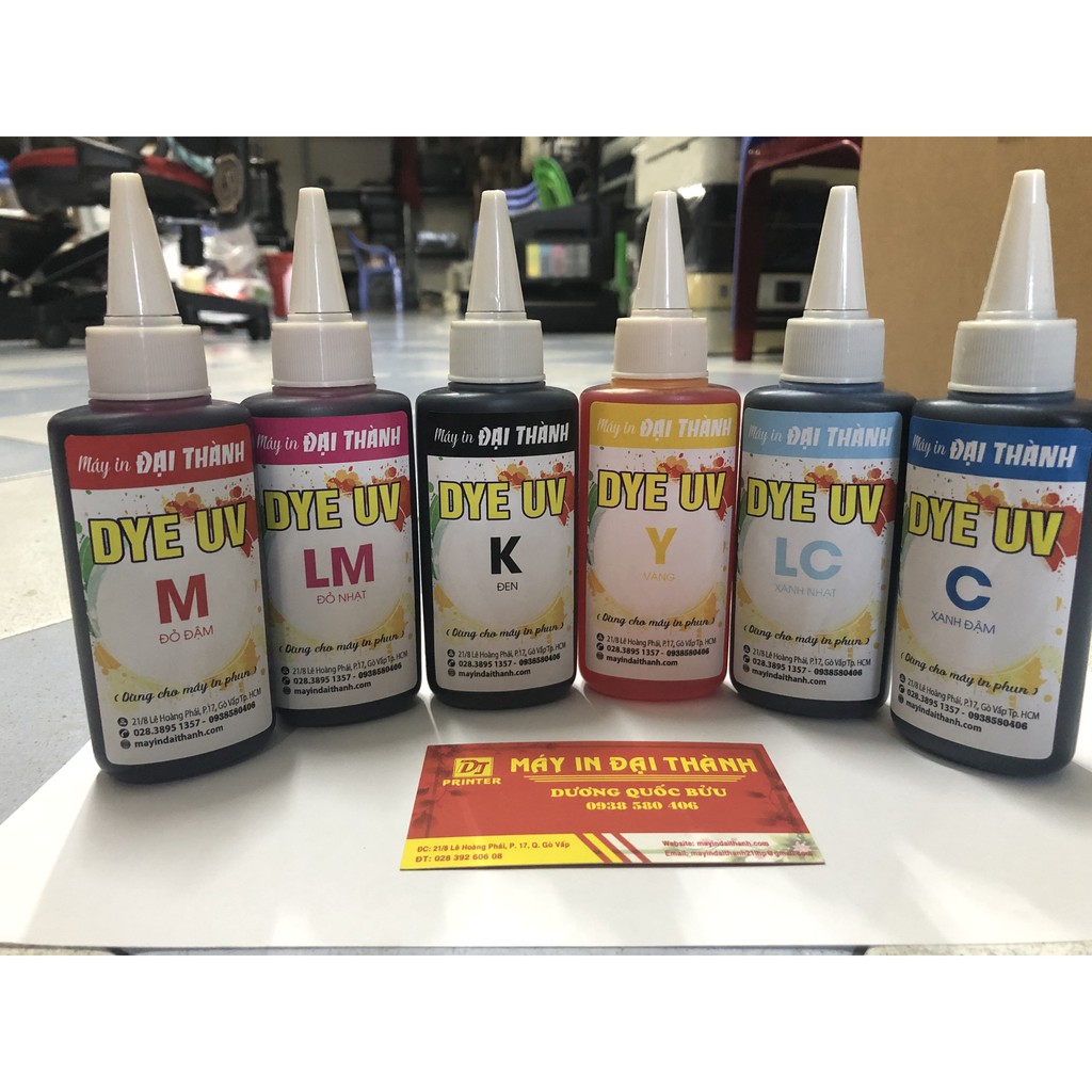 Mực in DYE UV sử dụng cho máy in màu Epson.