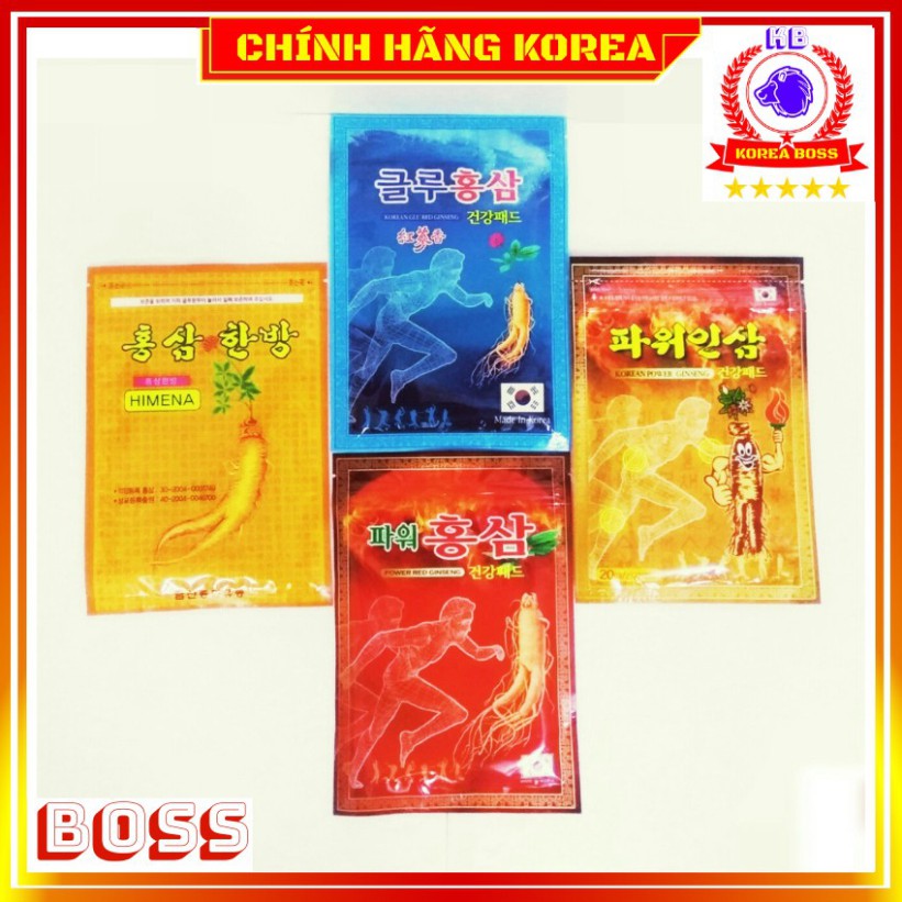 Cao Dán Hồng Sâm Hàn Quốc, Cao Dán Sâm Túi 20 miếng, Korea Boss