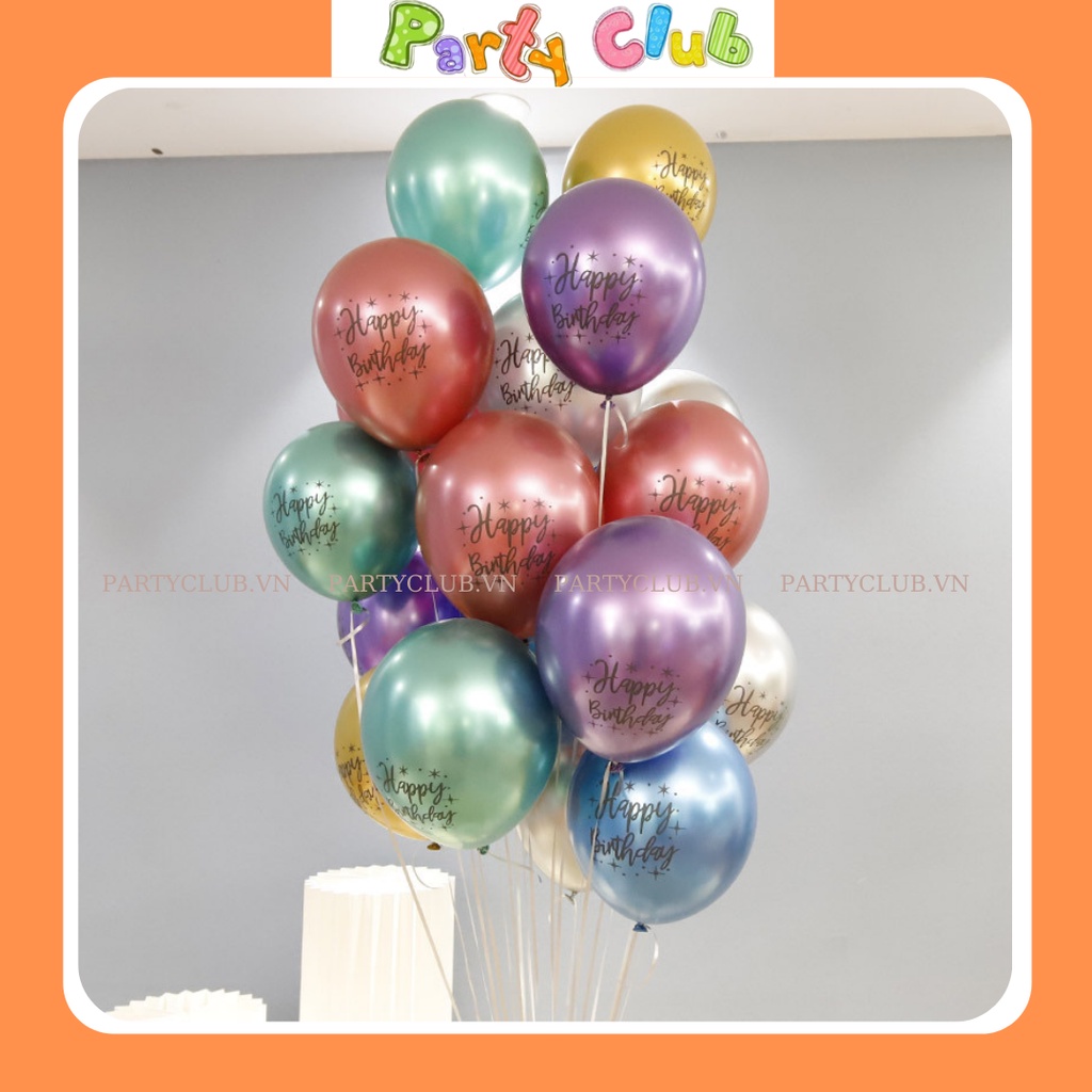 Bóng nhũ kim loại in chữ happy birtday
