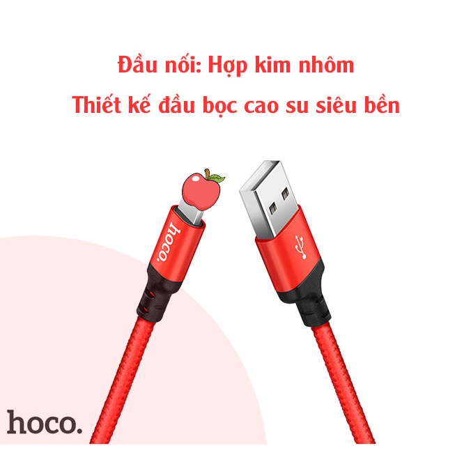 Cáp Sạc Nhanh Dây Dù Hoco X14 IP/tablet táo/Androi/TypeC 1M/2M CaseAlpha