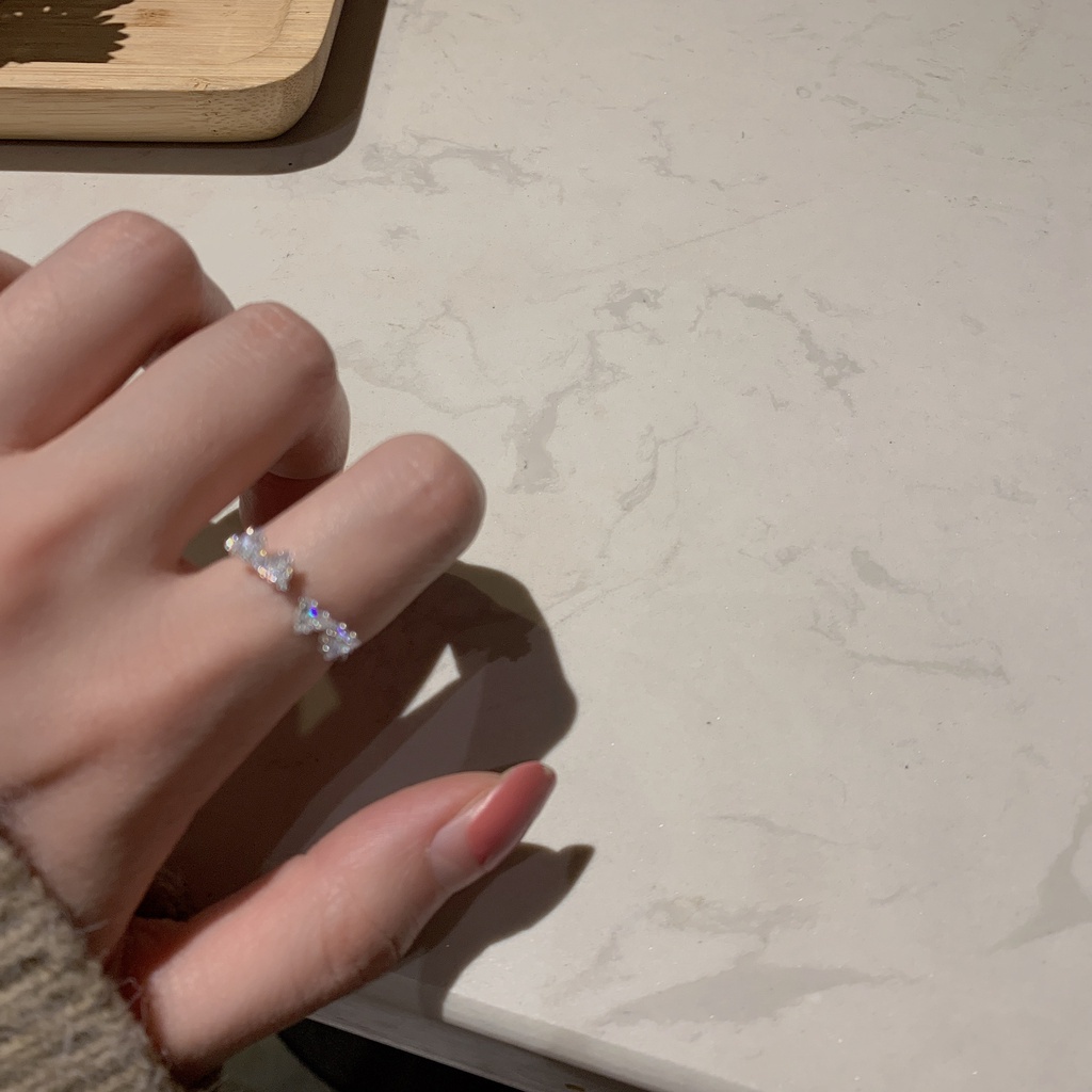 Nhẫn Hở Hình Tam Giác Đính Đá zircon Thời Trang Cho Nữ