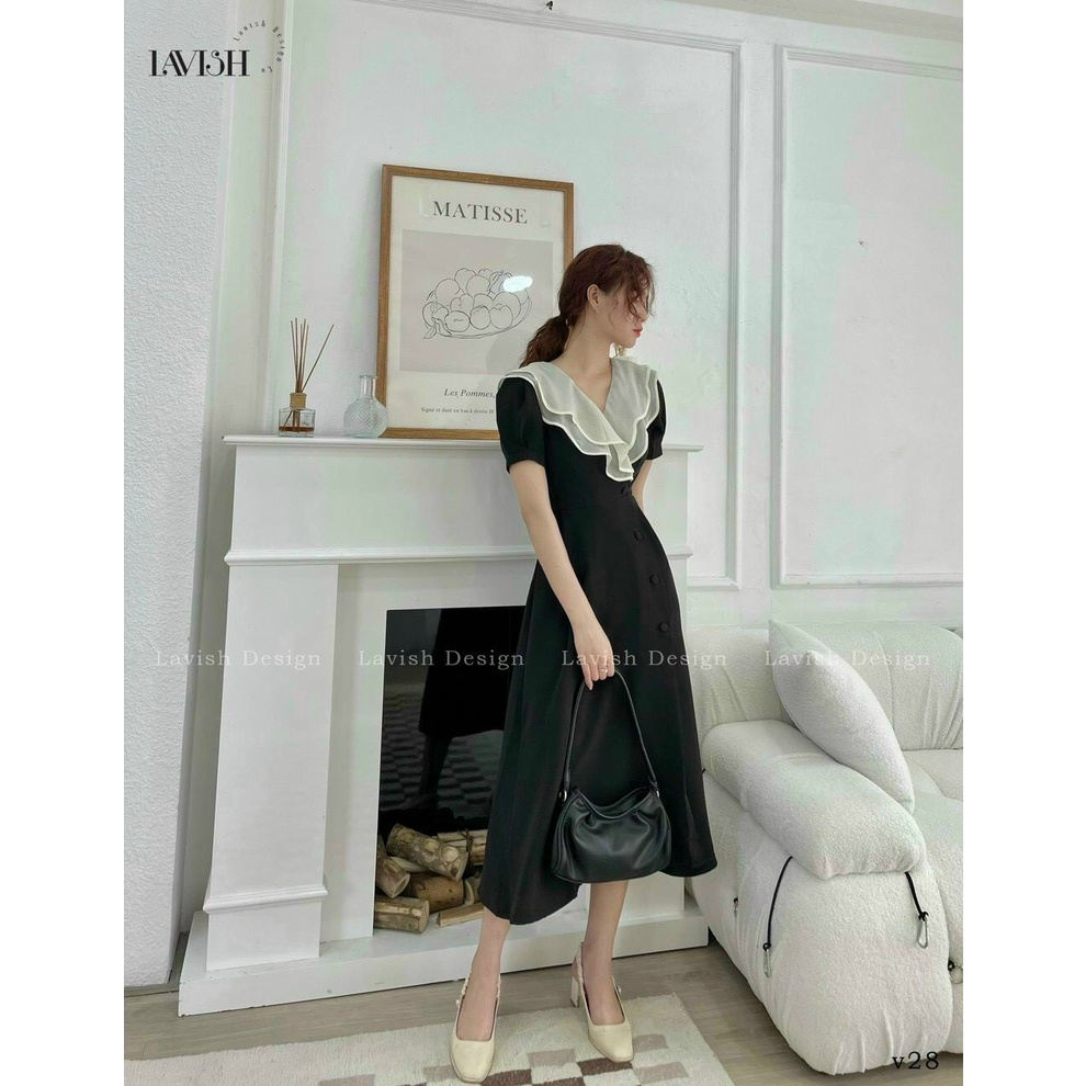 [Miễn Phí Ship 50K-GIAN HÀNG CHÍNH HÃNG] Đầm nữ thời trang mặc đi chơi, Đầm maxi cotton lạnh phối bèo 2 tầng tay ngắn cổ