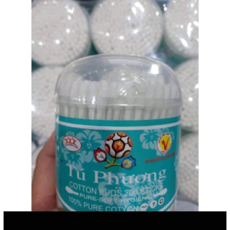 Hộp 200 chiếc bông ngoáy tai kèm hộp đựng