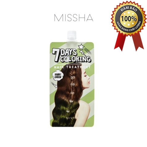 Thuốc nhuộm tóc [MISSHA] Seven Days Coloring Hair Treatment (Khaki Green) 25 ml