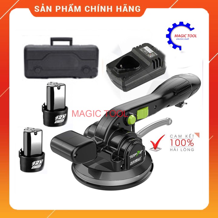 Máy Ốp Lát Gạch Dùng Pin TOFTE 2 Chức Năng-Đầm Rung Hút Gạch 6 Cấp Độ