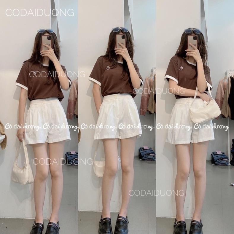 [XẢ KHO] Set kiểu Hàn Quốc Áo Phông Kèm Quần Kaki, Bộ Short Kèm Thun Phối Viền Cổ Hot