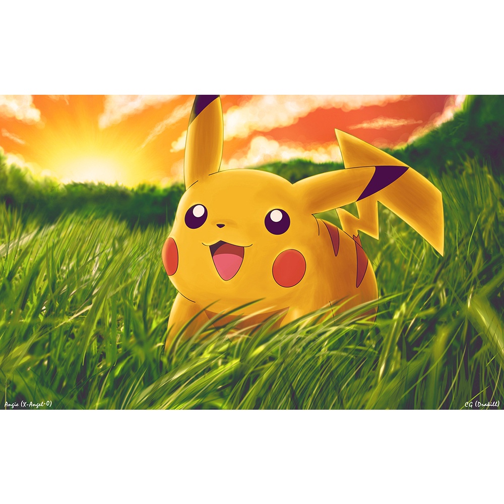 Poster A3 dán tường Anime, decal 30x42 trang trí có keo Pokémon Wallpapers 1