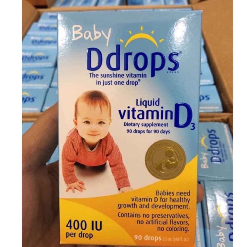 Vitamin D3 Ddrop 90 giọt,thực phẩm bổ sung dành cho bé sơ sinh từ 0 tháng tuổi ,Mỹ
