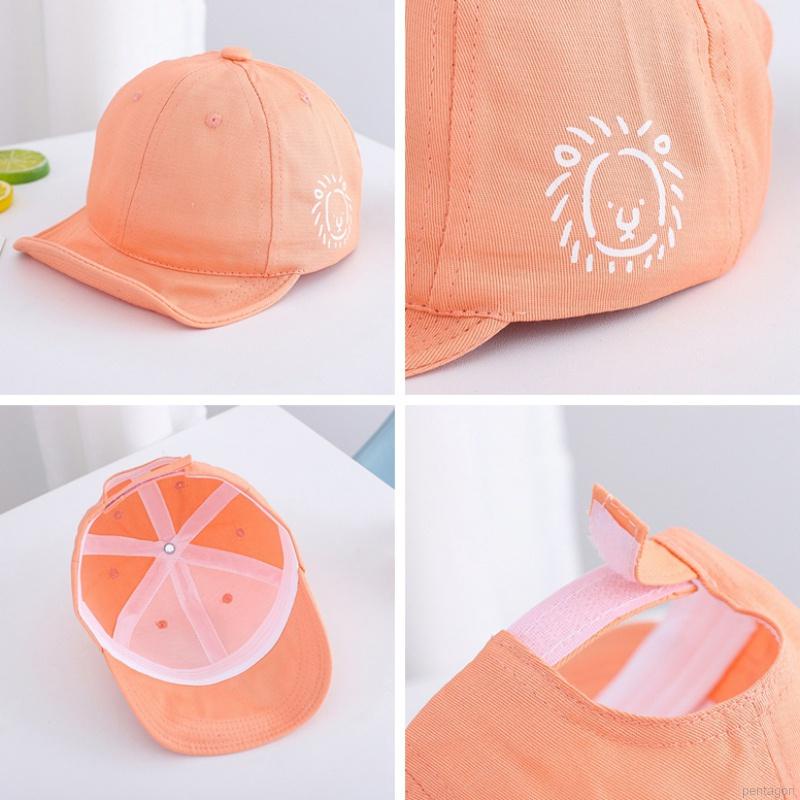 Mũ lưỡi trai vành mềm chống nắng màu macaron phối in hoạt hình đáng yêu cho trẻ em