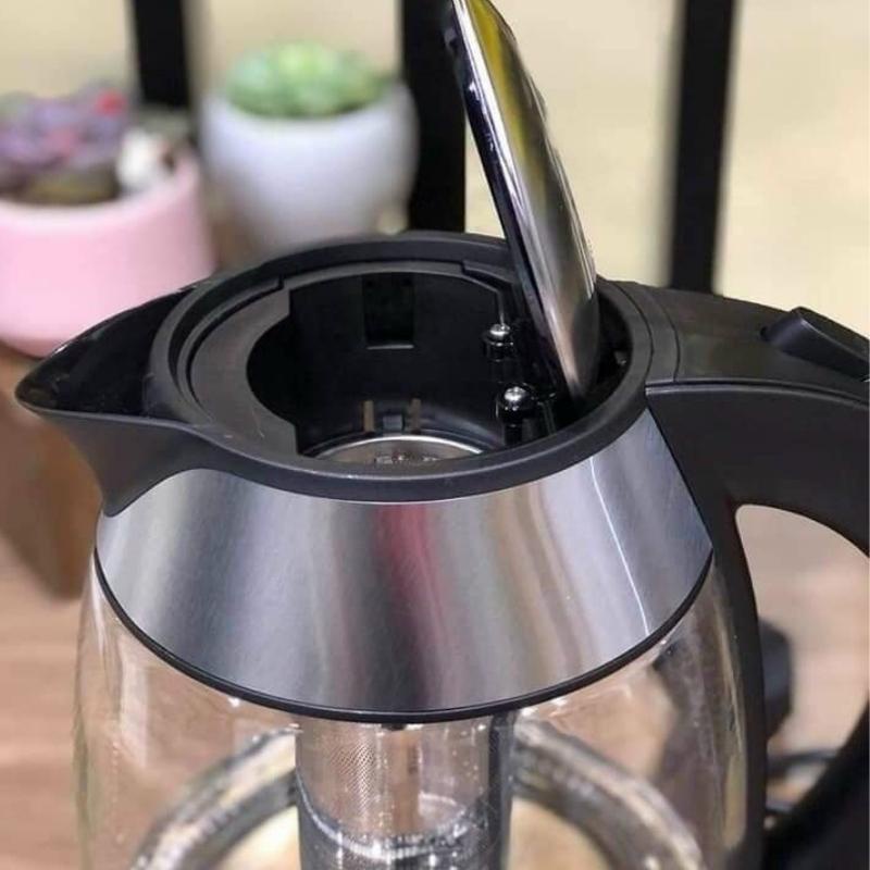 Ấm Siêu Tốc Có Đèn LED Kèm Lõi Lọc Trà Inox Lebenlang Dung Tích 1.8L Thiết Kế Hiện Đại Thuỷ Tinh